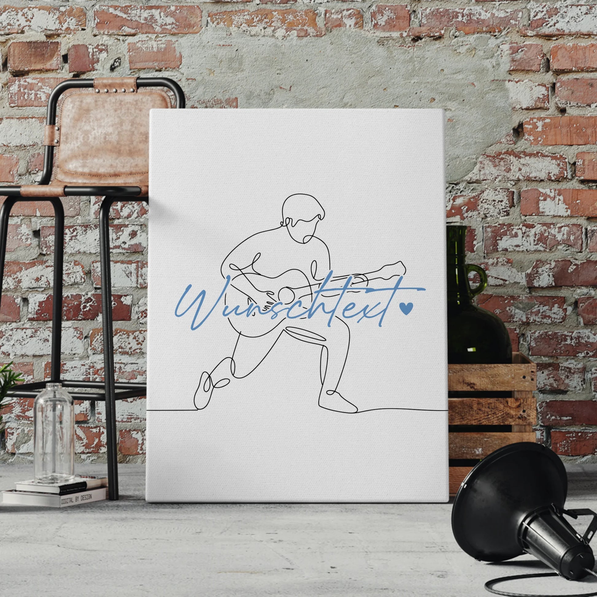 Lineart Leinwand Personalisiert Gitarre Geschenk Sohn & Bruder 4