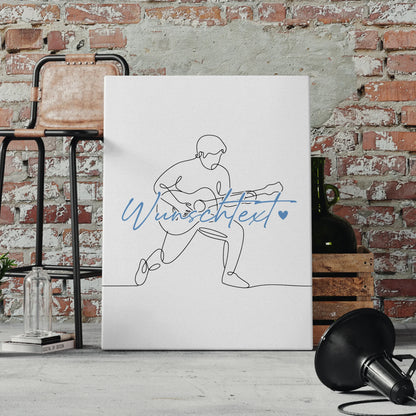 Lineart Leinwand Personalisiert Gitarre Geschenk Sohn & Bruder 4