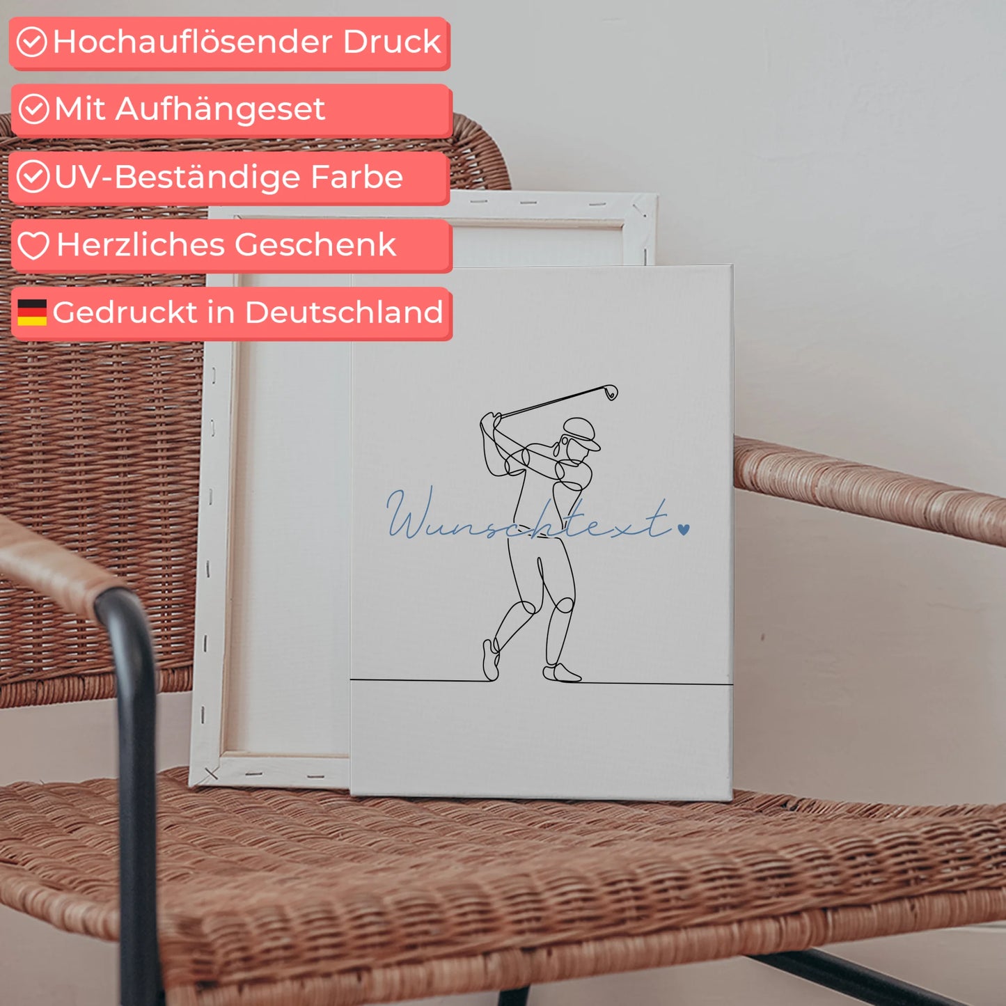 Lineart Leinwand Golf Geschenk Sohn & Bruder 5