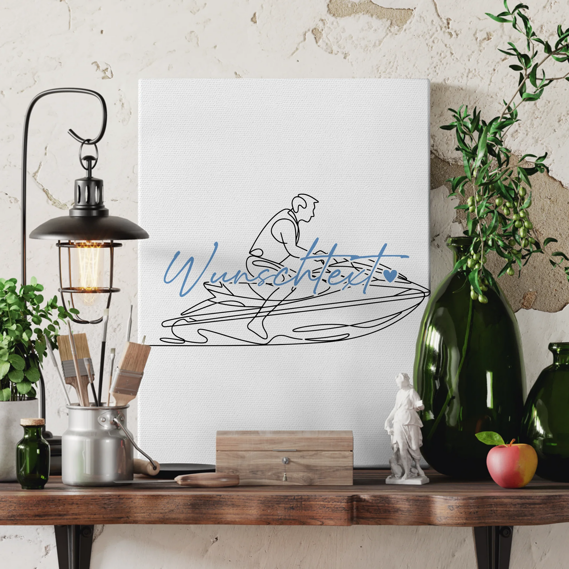 Lineart Leinwand Personalisiert Jetskifahren Geschenk Sohn & Bruder 3