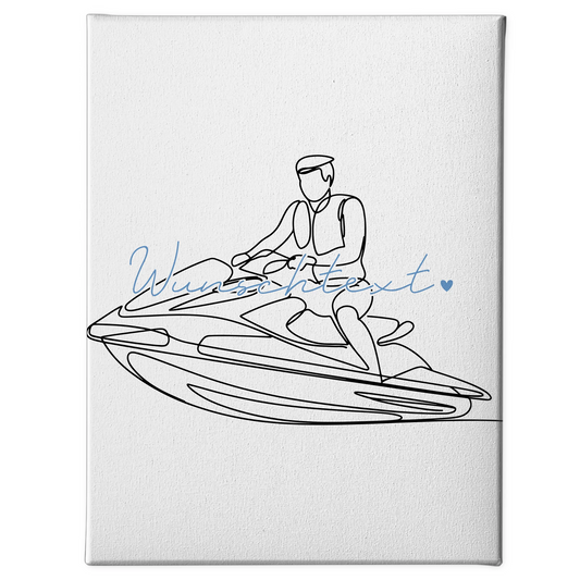 Lineart Leinwand Jetskifahren Geschenk Sohn & Bruder 1