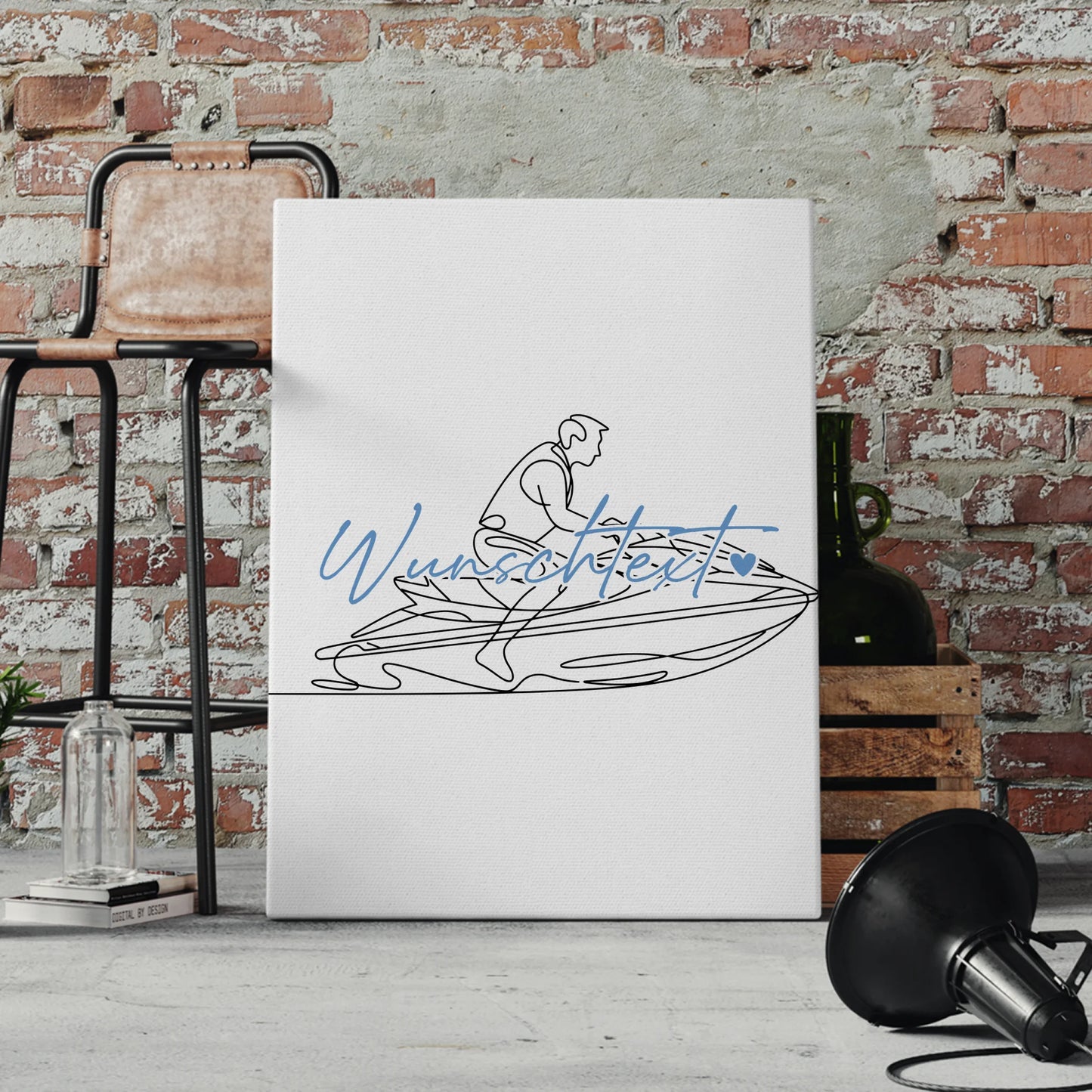 Lineart Leinwand Personalisiert Jetskifahren Geschenk Sohn & Bruder 4