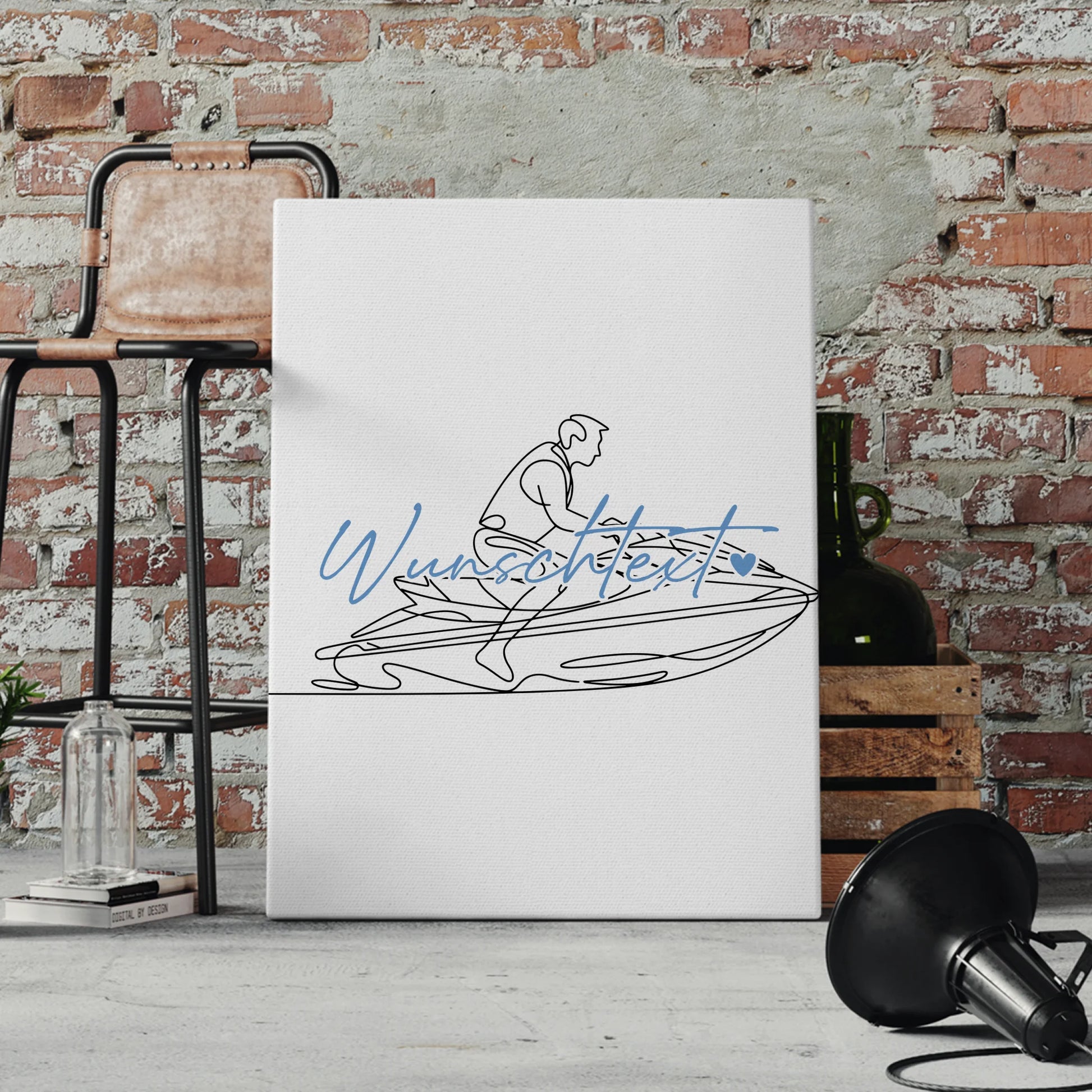 Lineart Leinwand Personalisiert Jetskifahren Geschenk Sohn & Bruder 4