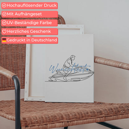 Lineart Leinwand Personalisiert Jetskifahren Geschenk Sohn & Bruder 5