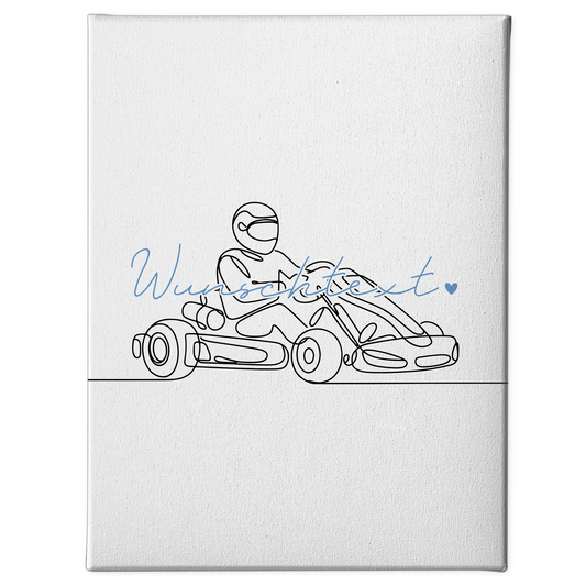 Lineart Leinwand Personalisiert Kartrennen Geschenk Sohn & Bruder 1