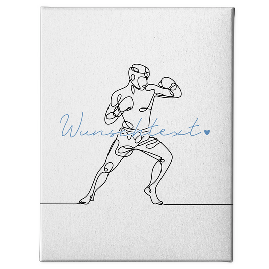 Personalisierte Leinwand Lineart Kickboxen Geschenk Sohn & Bruder 1