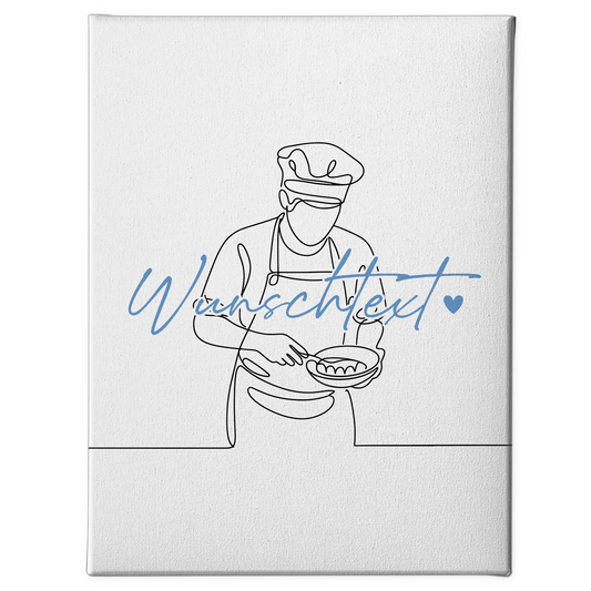 Personalisierte Leinwand Lineart Konditor Geschenk Sohn & Bruder 1