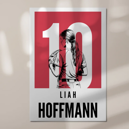 Personalisiertes Fotoboard Magnetisch Softball Softballspielerin Geschenk für Tocher Freundin