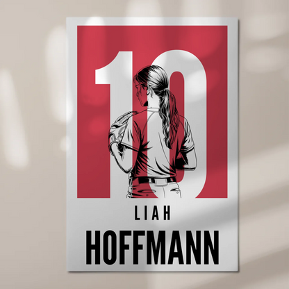 Personalisiertes Fotoboard Magnetisch Softball Softballspielerin Geschenk für Tocher Freundin