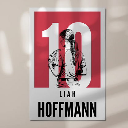 Personalisiertes Fotoboard Magnetisch Softball Softballspielerin Geschenk für Tocher Freundin