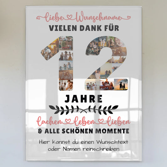 Personalisiertes Acrylglas Bild 12 Geburtstag Für Tochter Sohn Bruder Neffe Nicht & Schwester