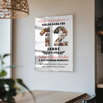 Personalisiertes Acrylglas Bild 12 Geburtstag Für Tochter Sohn Bruder Neffe Nicht & Schwester