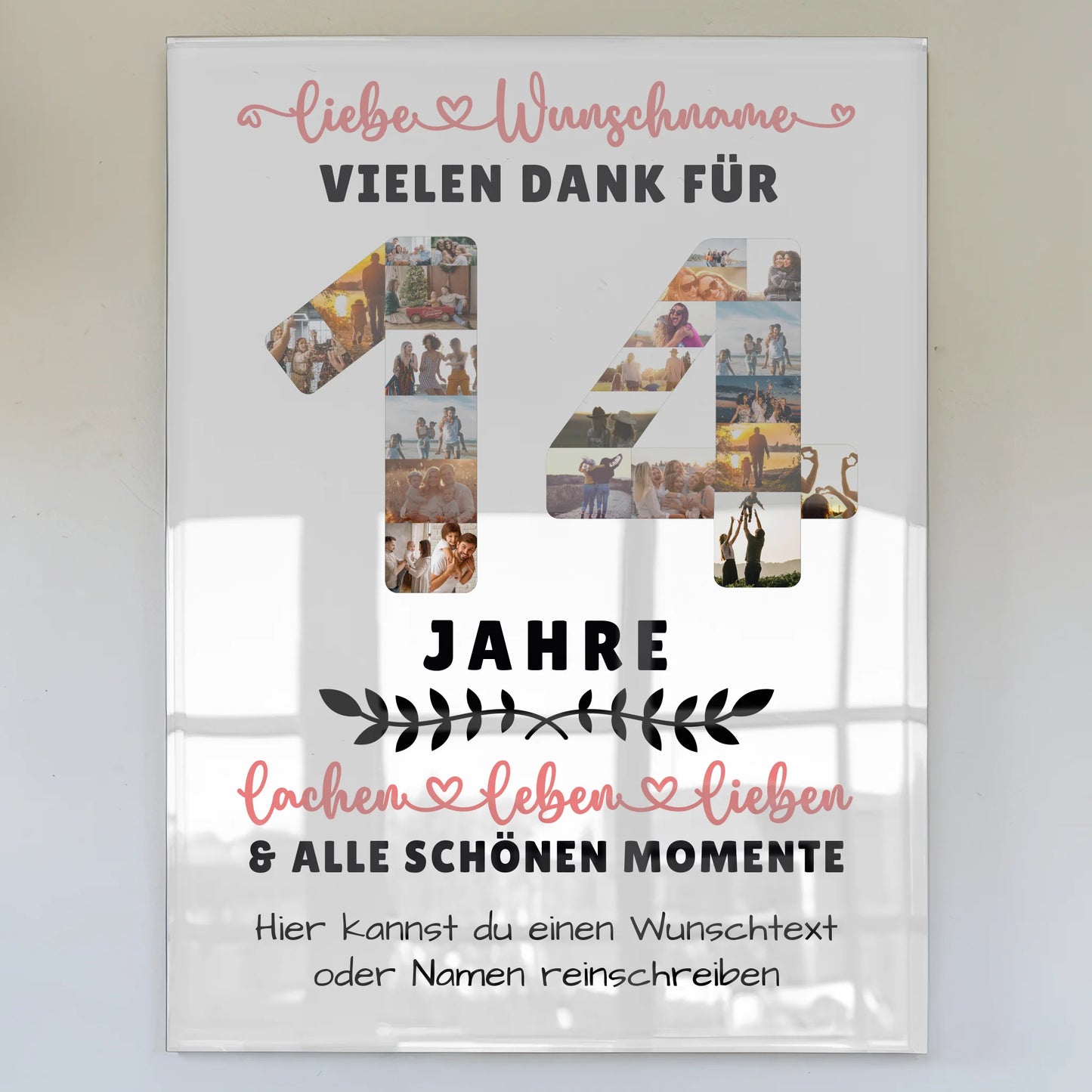 Acrylglas Bild Personalisiert 14 Geburtstag Für Sohn Tochter Schwester Bruder Nichte & Neffe