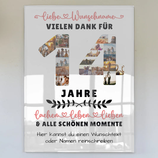 Acrylglas Bild Personalisiert 14 Geburtstag Für Sohn Tochter Schwester Bruder Nichte & Neffe