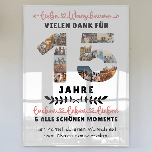 Acrylglas Wandbild Personalisiert 15 Geburtstag Für Sohn Tochter Bruder Schwester Nichte & Neffe