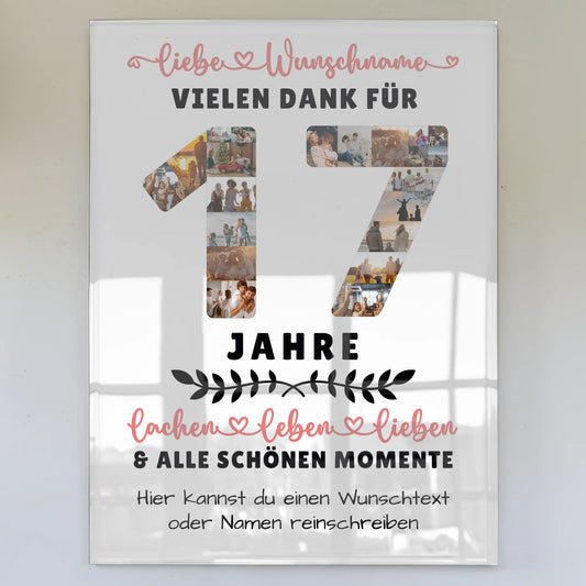 Personalisiertes Acrylglasbild 17 Geburtstag Für Sohn Tochter Bruder Neffe Nicht & Schwester