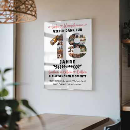 Personalisiertes Acrylglas Bild 18 Geburtstag Für Tochter Sohn Bruder Neffe Nicht & Schwester