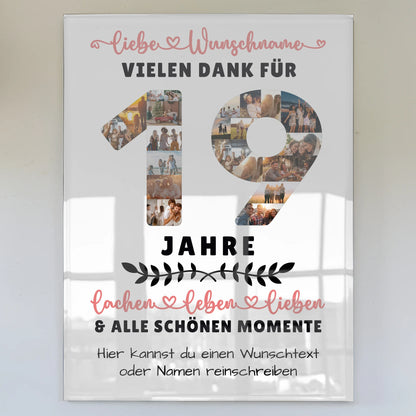 Acrylglasbild Personalisiert 19 Geburtstag Für Sohn Tochter Schwester Bruder Neffe & Nichte