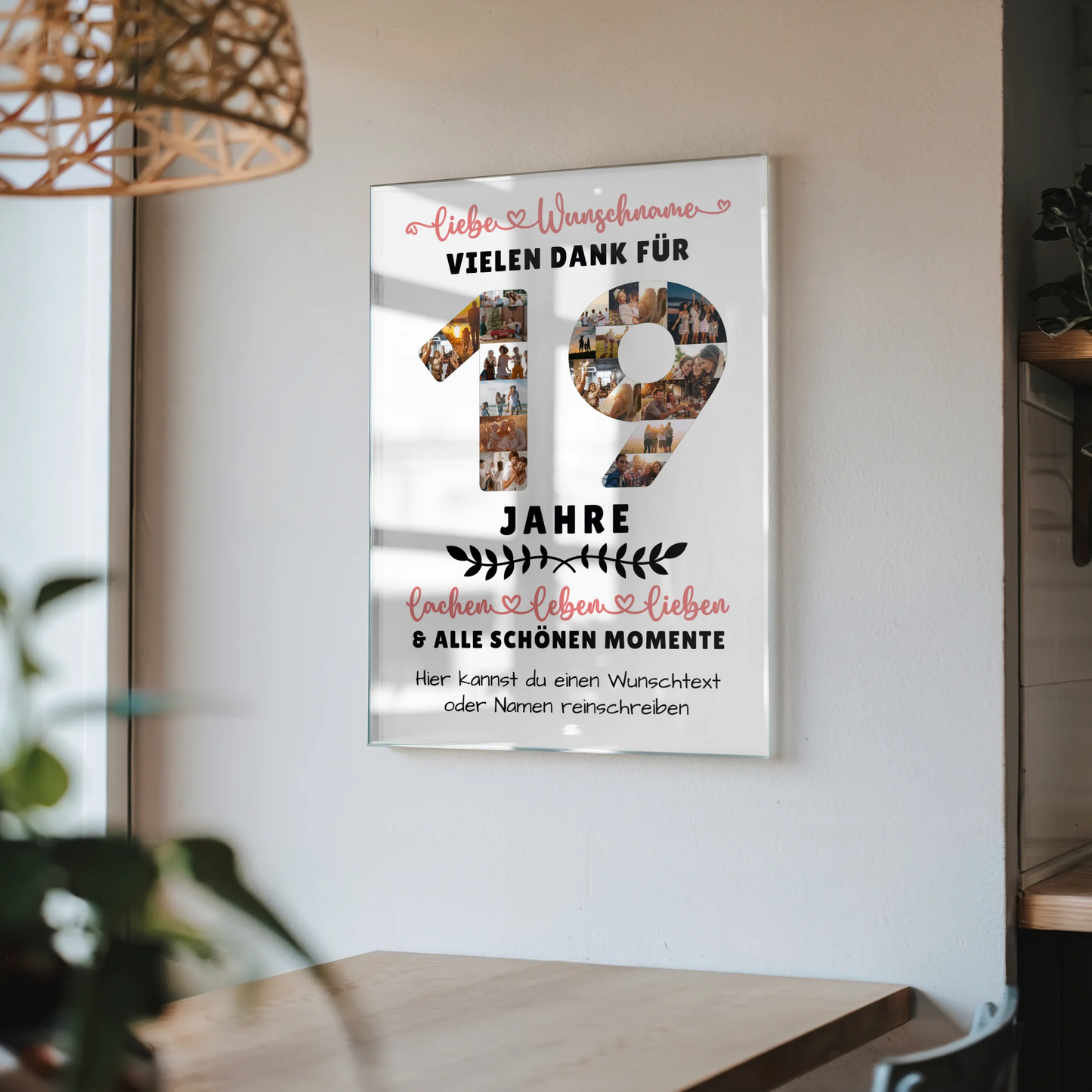 Acrylglasbild Personalisiert 19 Geburtstag Für Sohn Tochter Schwester Bruder Neffe & Nichte