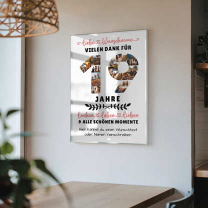 Acrylglasbild Personalisiert 19 Geburtstag Für Sohn Tochter Schwester Bruder Neffe & Nichte
