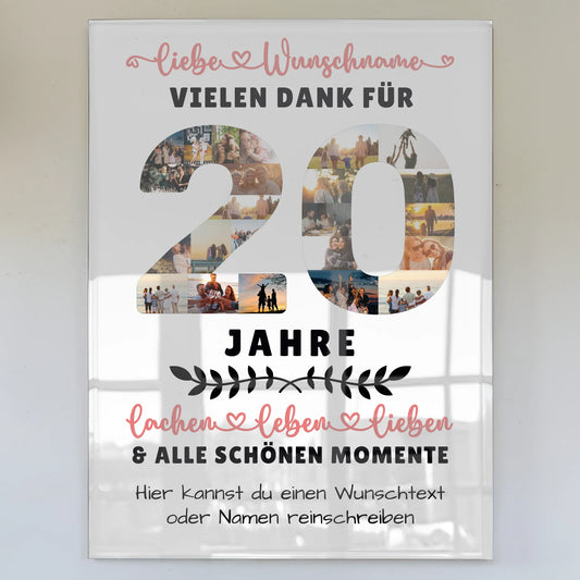 Acrylglas Bild Personalisiert 20 Geburtstag Für Sohn Tochter Schwester Bruder Nichte & Neffe