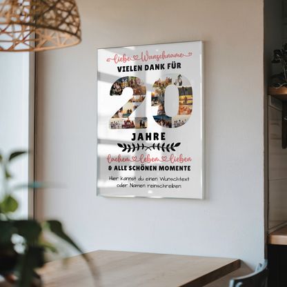Acrylglas Bild Personalisiert 20 Geburtstag Für Sohn Tochter Schwester Bruder Nichte & Neffe