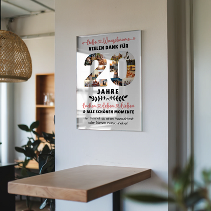 Acrylglas Bild Personalisiert 20 Geburtstag Für Sohn Tochter Schwester Bruder Nichte & Neffe