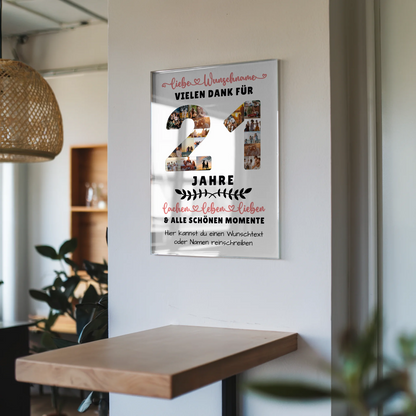 Acrylglas Wandbild Personalisiert 21 Geburtstag Für Sohn Tochter Bruder Schwester Nichte & Neffe