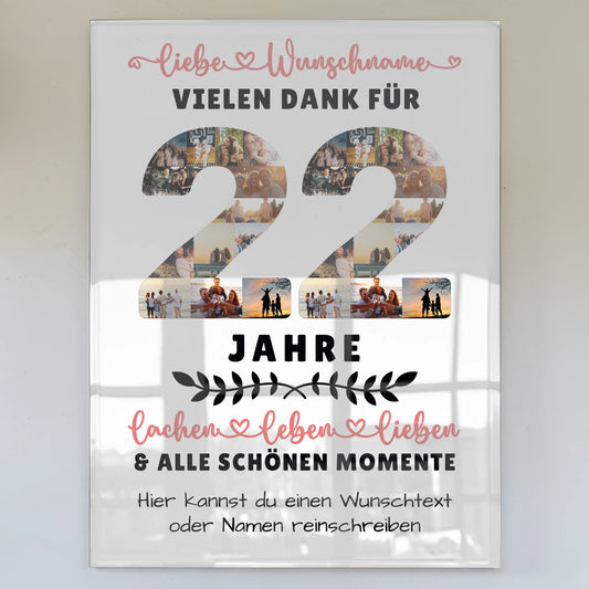Personalisiertes Acrylglas Wandbild 22 Geburtstag Für Tochter Sohn Schwester Bruder Nichte & Neffe