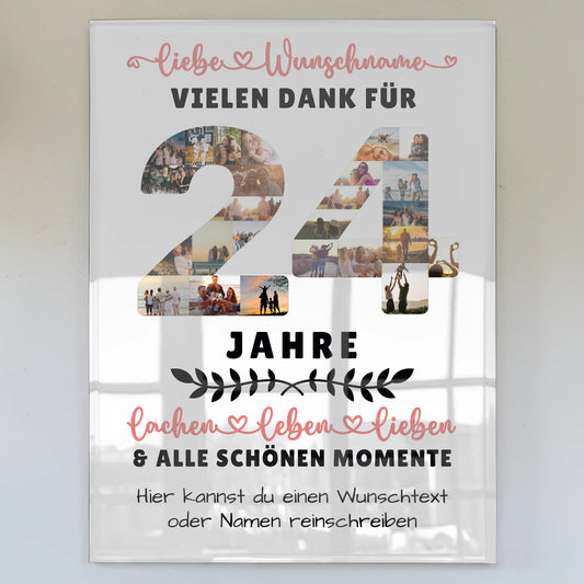 Personalisiertes Acrylglas Bild 24 Geburtstag Für Tochter Sohn Bruder Neffe Nicht & Schwester