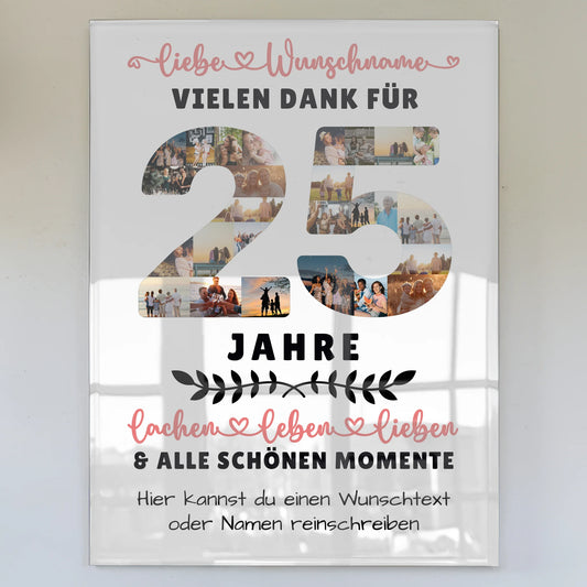 Acrylglasbild Personalisiert 25 Geburtstag Für Sohn Tochter Schwester Bruder Neffe & Nichte