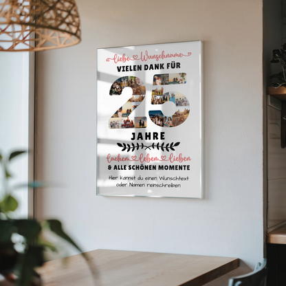 Acrylglasbild Personalisiert 25 Geburtstag Für Sohn Tochter Schwester Bruder Neffe & Nichte