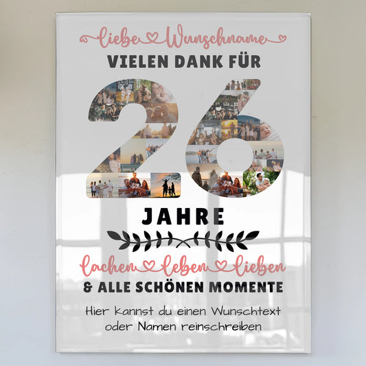 Acrylglas Bild Personalisiert 26 Geburtstag Für Sohn Tochter Schwester Bruder Nichte & Neffe