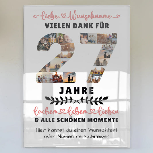 Acrylglas Wandbild Personalisiert 27 Geburtstag Für Sohn Tochter Bruder Schwester Nichte & Neffe