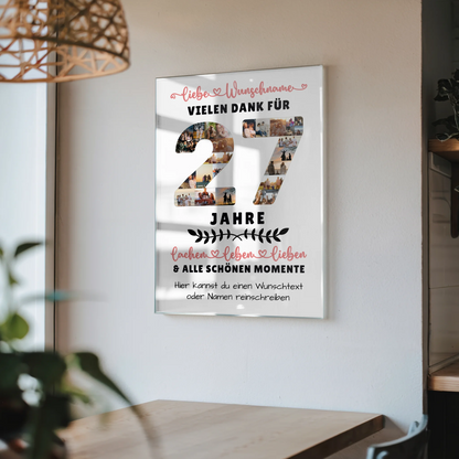 Acrylglas Wandbild Personalisiert 27 Geburtstag Für Sohn Tochter Bruder Schwester Nichte & Neffe