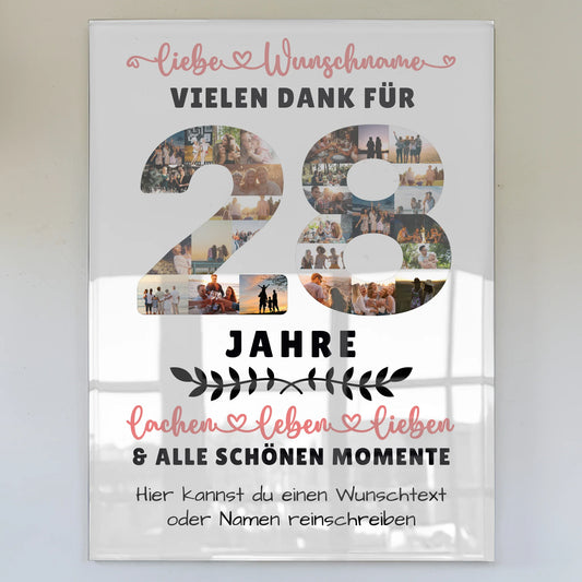 Personalisiertes Acrylglas Wandbild 28 Geburtstag Für Tochter Sohn Schwester Bruder Nichte & Neffe