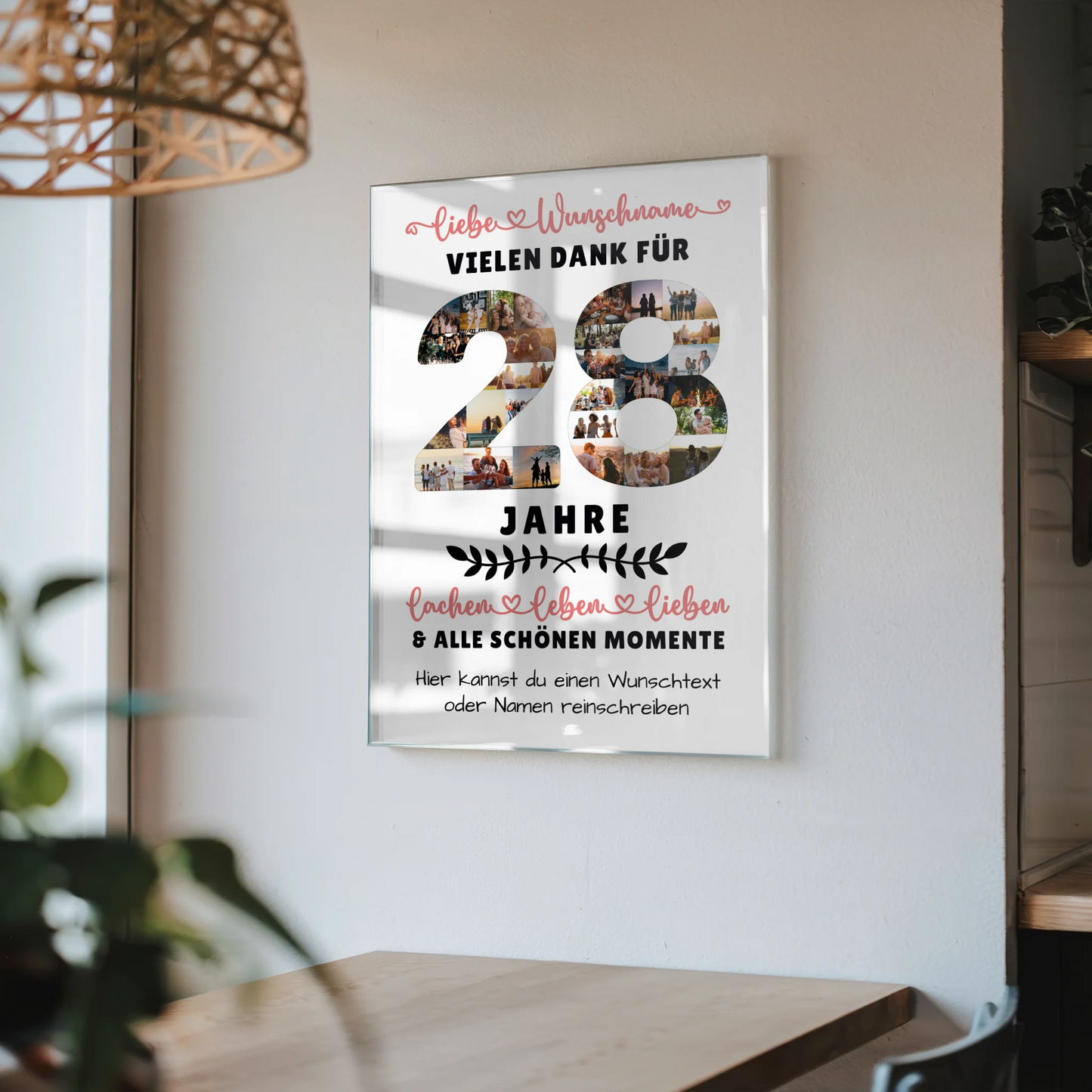 Personalisiertes Acrylglas Wandbild 28 Geburtstag Für Tochter Sohn Schwester Bruder Nichte & Neffe