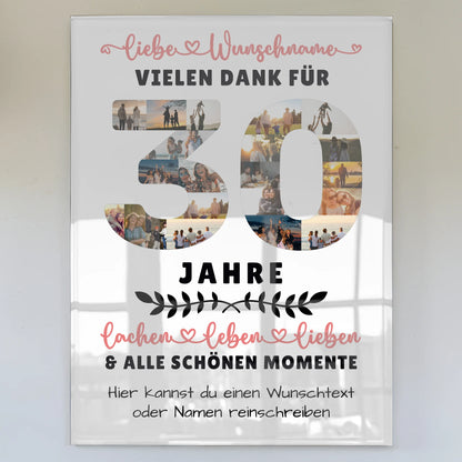 Personalisiertes Acrylglas Bild 30 Geburtstag Für Tochter Sohn Bruder Neffe Nicht & Schwester