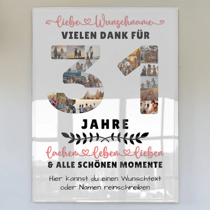 Acrylglasbild Personalisiert 31 Geburtstag Für Sohn Tochter Schwester Bruder Neffe & Nichte