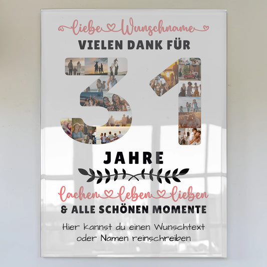 Acrylglasbild Personalisiert 31 Geburtstag Für Sohn Tochter Schwester Bruder Neffe & Nichte