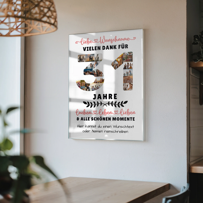 Acrylglasbild Personalisiert 31 Geburtstag Für Sohn Tochter Schwester Bruder Neffe & Nichte
