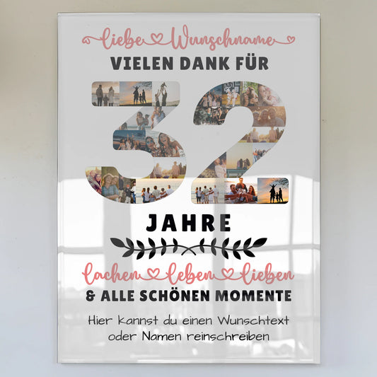 Acrylglas Bild Personalisiert 32 Geburtstag Für Sohn Tochter Schwester Bruder Nichte & Neffe