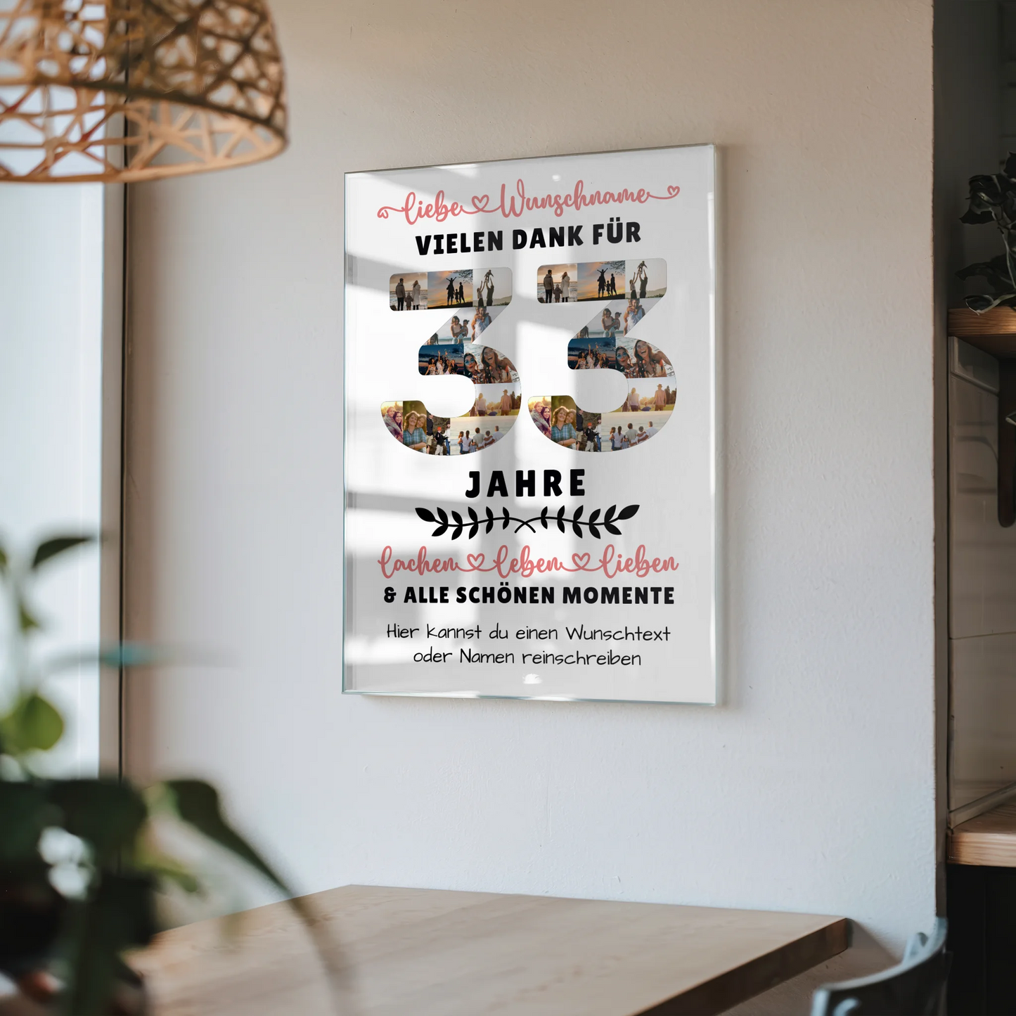 Acrylglas Wandbild Personalisiert 33 Geburtstag Für Sohn Tochter Bruder Schwester Nichte & Neffe