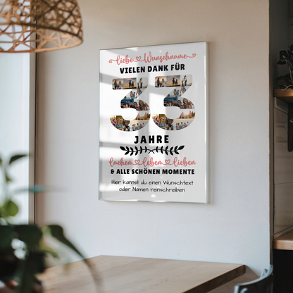 Acrylglas Wandbild Personalisiert 33 Geburtstag Für Sohn Tochter Bruder Schwester Nichte & Neffe