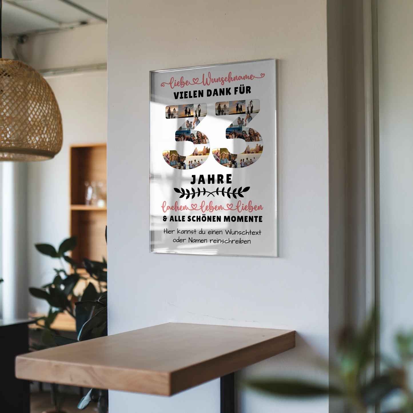 Acrylglas Wandbild Personalisiert 33 Geburtstag Für Sohn Tochter Bruder Schwester Nichte & Neffe