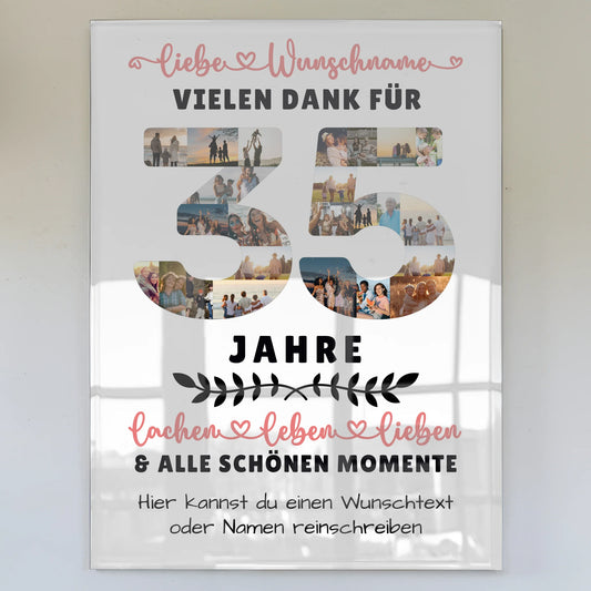 Personalisiertes Acrylglasbild 35 Geburtstag Für Sohn Tochter Bruder Neffe Nicht & Schwester