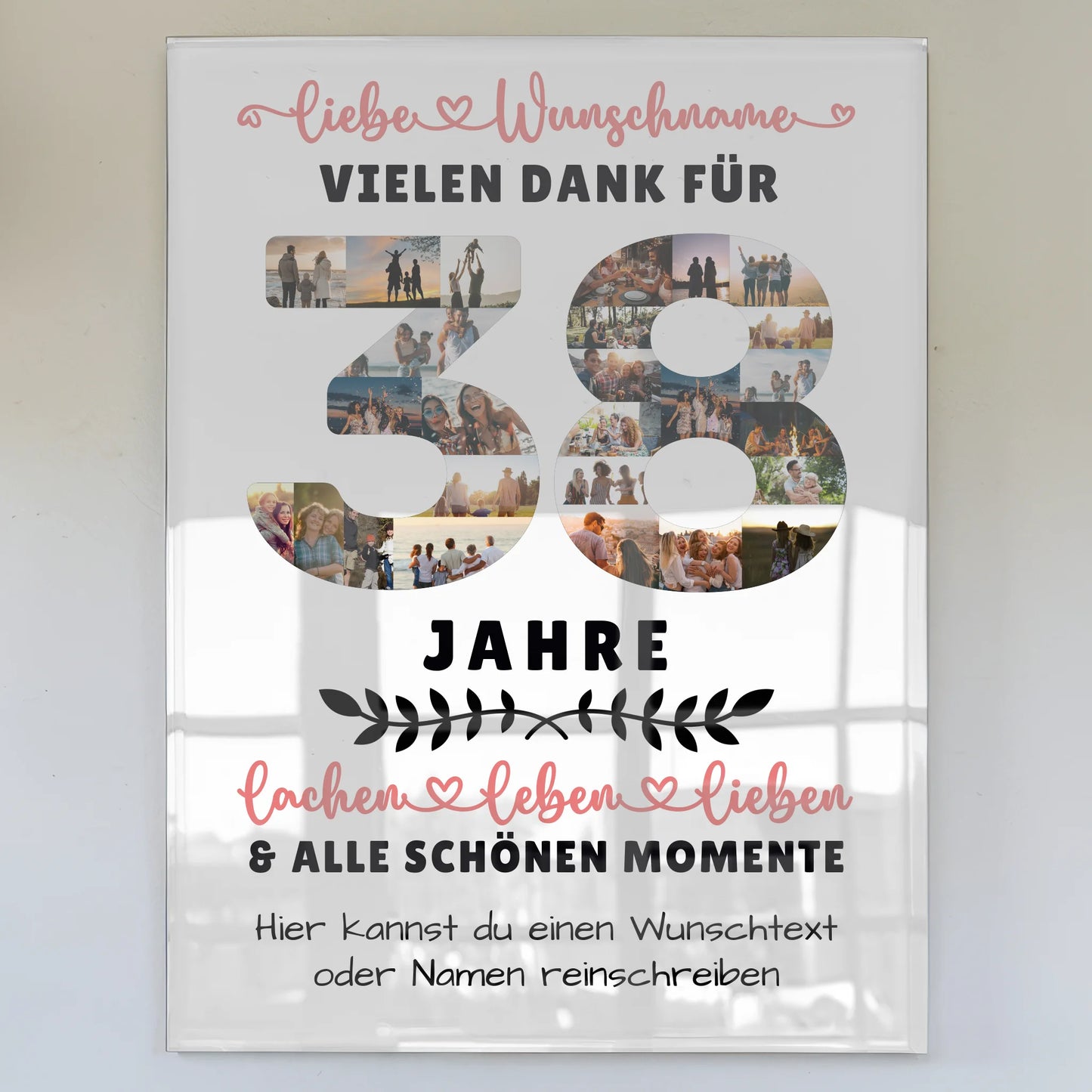 Acrylglas Bild Personalisiert 38 Geburtstag Für Mama Papa Schwester & Bruder