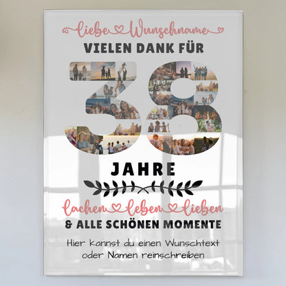 Acrylglas Bild Personalisiert 38 Geburtstag Für Mama Papa Schwester & Bruder