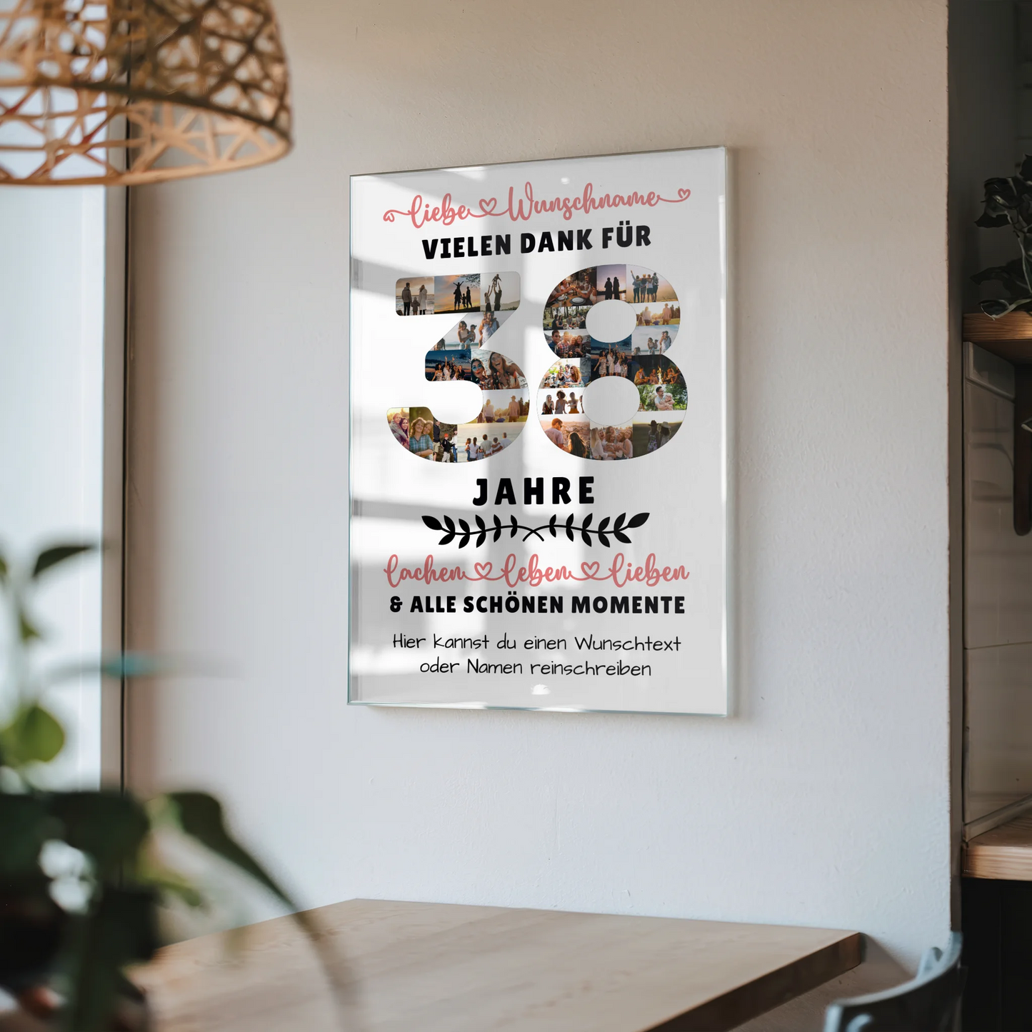 Acrylglas Bild Personalisiert 38 Geburtstag Für Mama Papa Schwester & Bruder