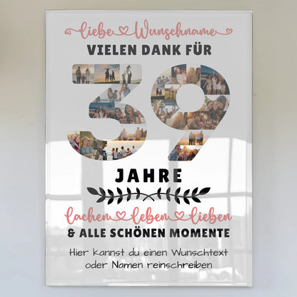 Acrylglas Wandbild Personalisiert 39 Geburtstag Für Papa Mama Schwester & Bruder